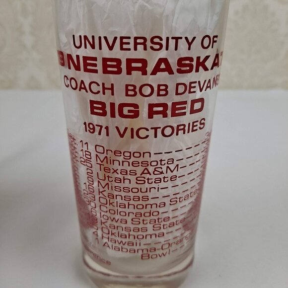 University of Nebraska 1971 Championship Glasses, Set of 2, Vintage - Picture 9 of 11